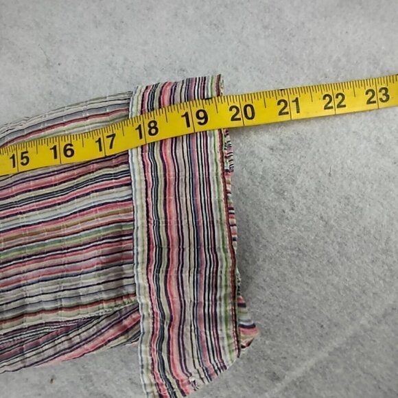 Liz Claiborne Womens Multi Color Striped Button Down Cotton Blend Shirt Size PM - Picture 12 of 14